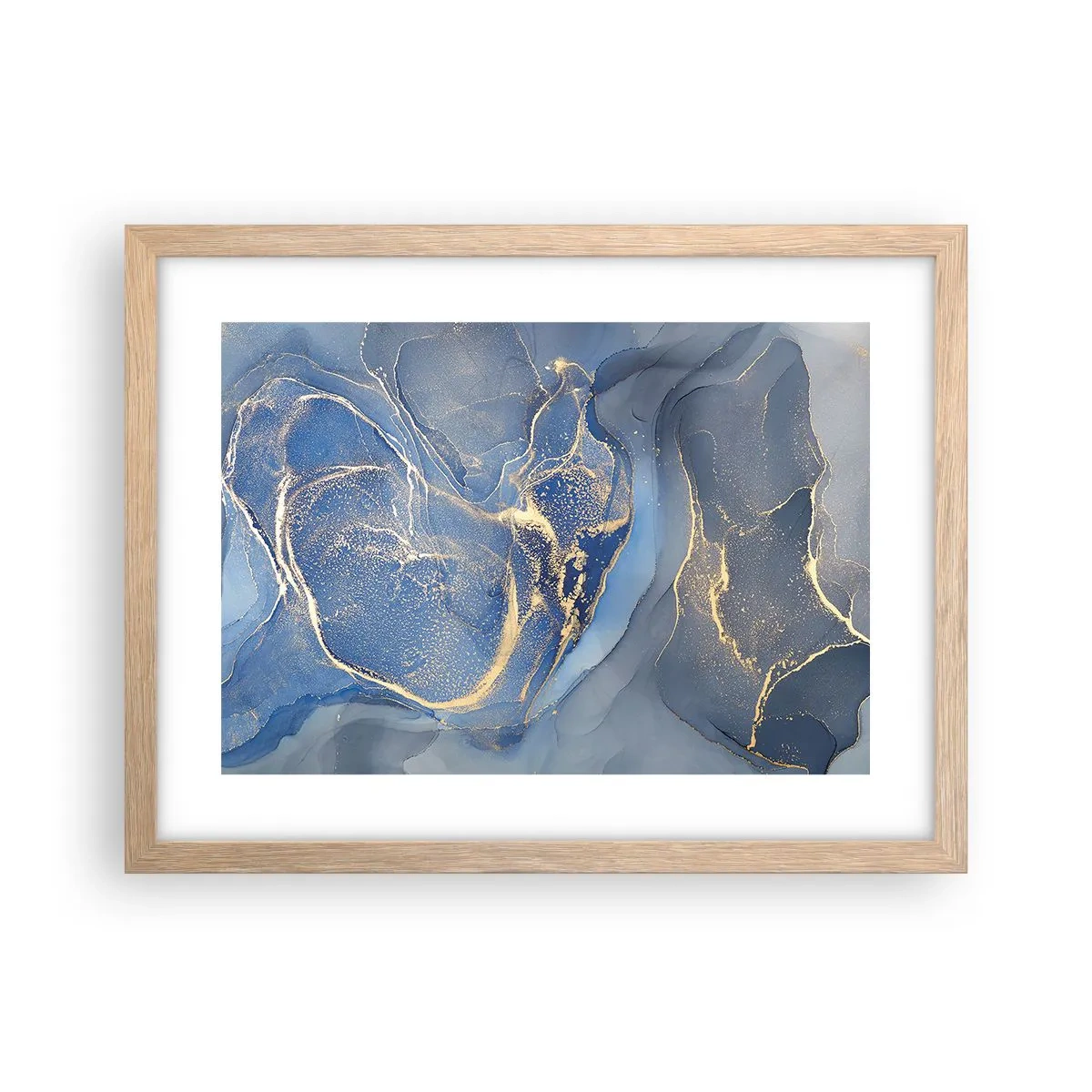 Poster în ramă de stejar deschis - Praf de aur - 40x30 cm