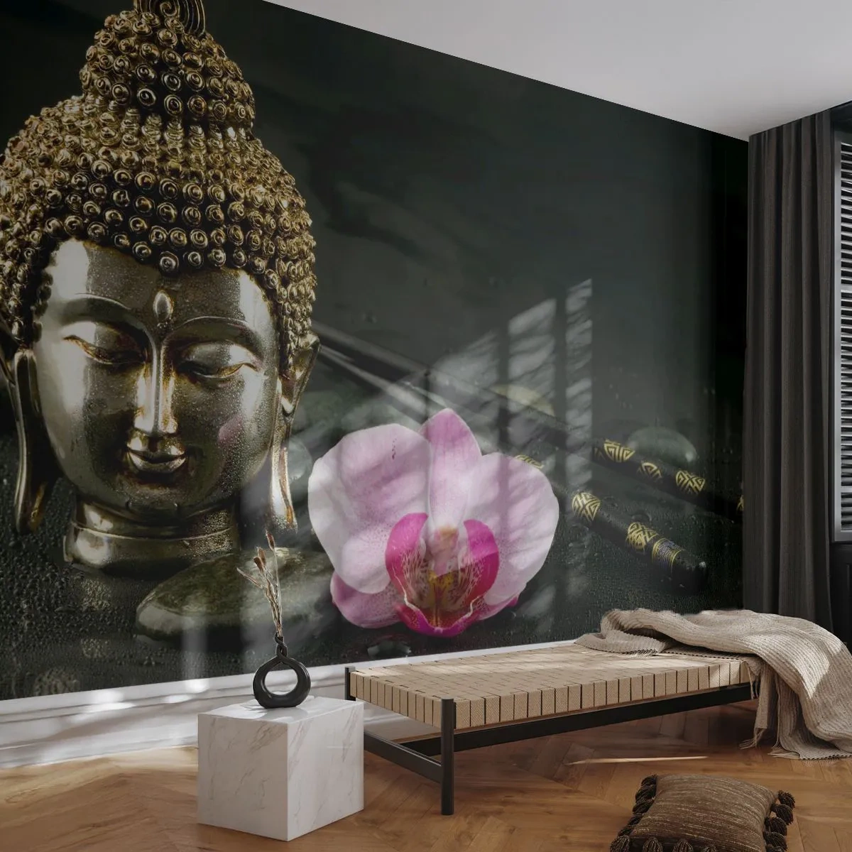 Tapet Premium Canvas - Armonie între înțelepciune și frumusețe - Buddha, Religie, credinta - 250x175 cm