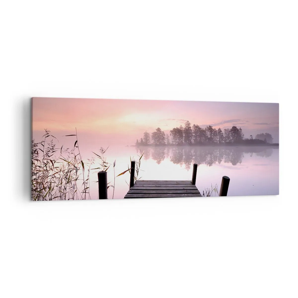 Tablou pe pânză - Din ceața de liliac... - 140x50 cm