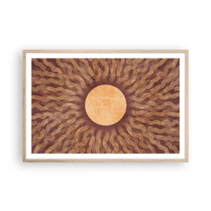Poster în ramă de stejar deschis - Icoana soarelui - 91x61 cm