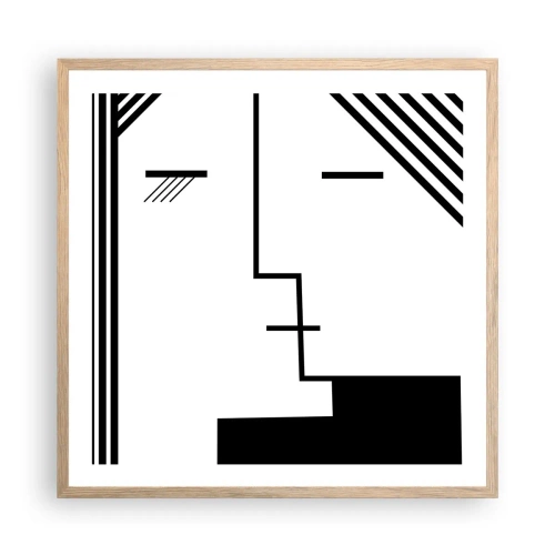 Poster în ramă de stejar deschis - Doar un sărut - 60x60 cm