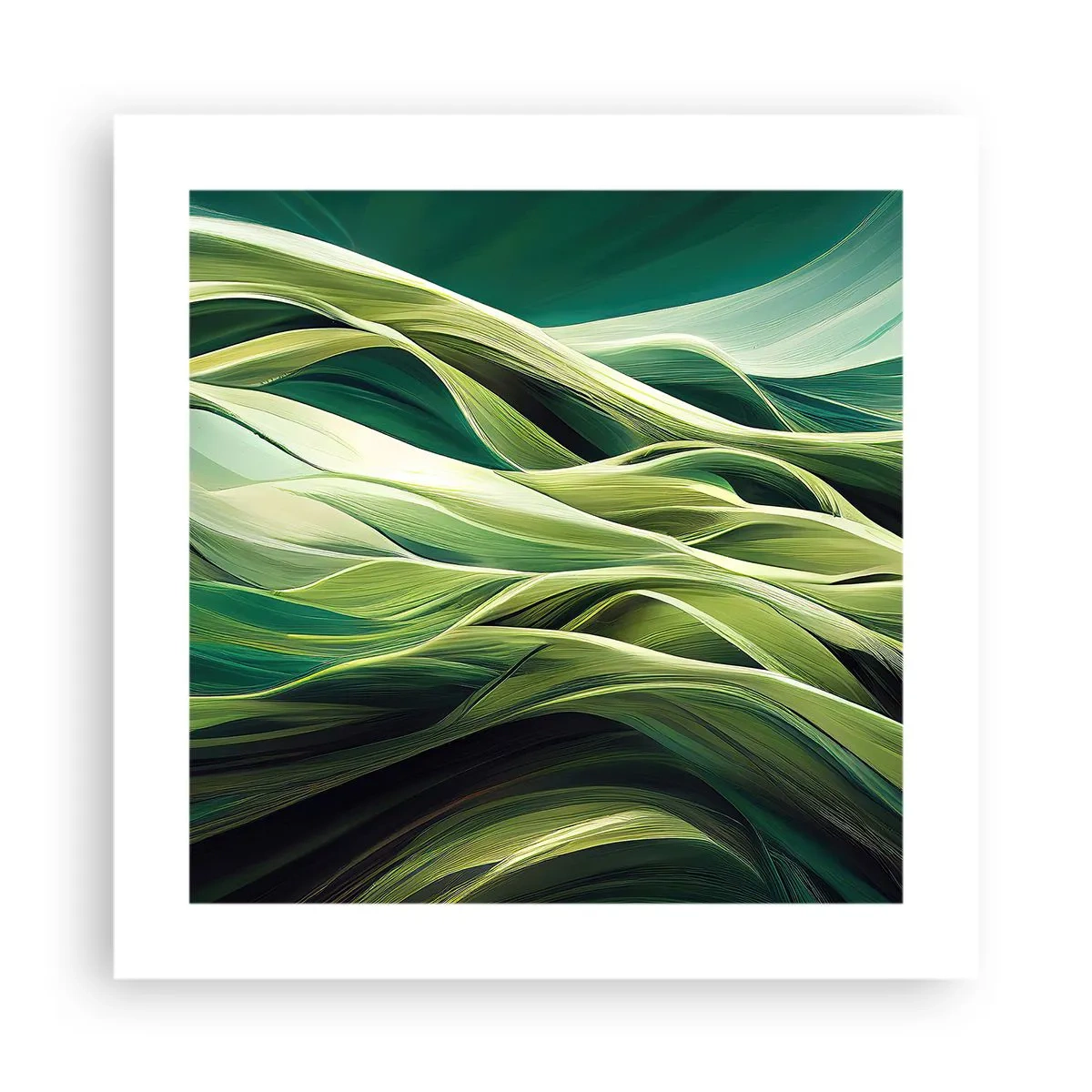 Poster - Un joc abstract de verde - 40x40 cm