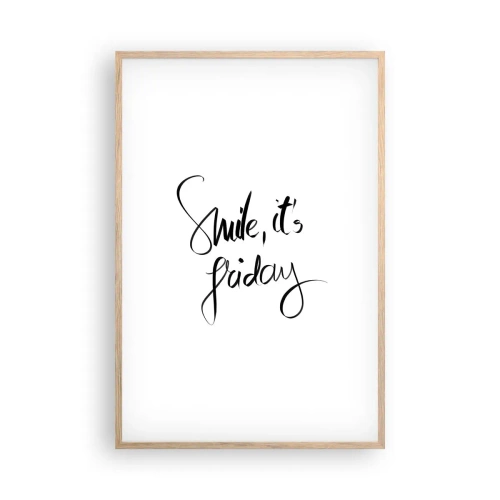 Poster în ramă de stejar deschis - Bucurie adevărată - 61x91 cm