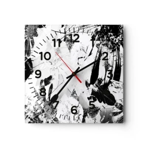 Ceas de perete - Ceas pe sticlă - Toamna în negativ - 40x40 cm