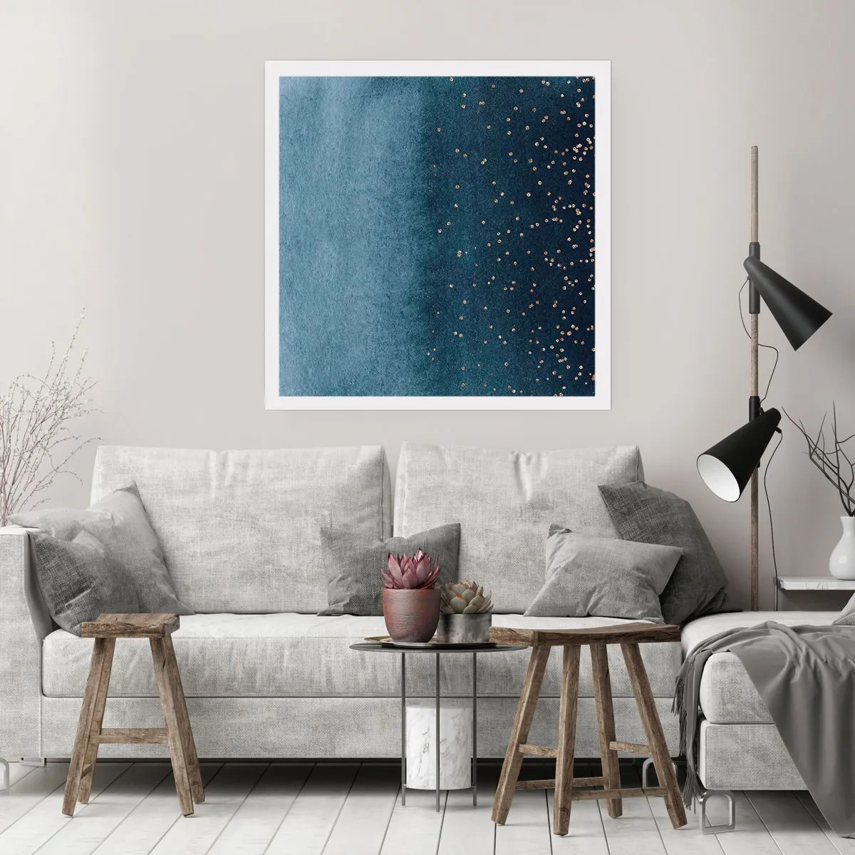 Poster - Compoziție - faze albastre - 50x50 cm