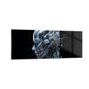 Tablou pe sticlă - Tehnologia este o femeie - 140x50 cm