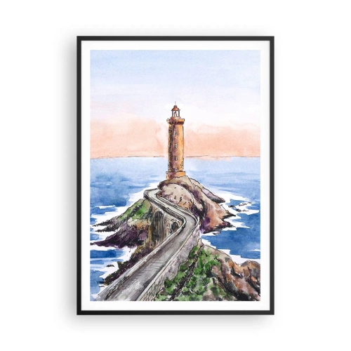 Poster în ramă neagră - Cu fața la mare - 70x100 cm