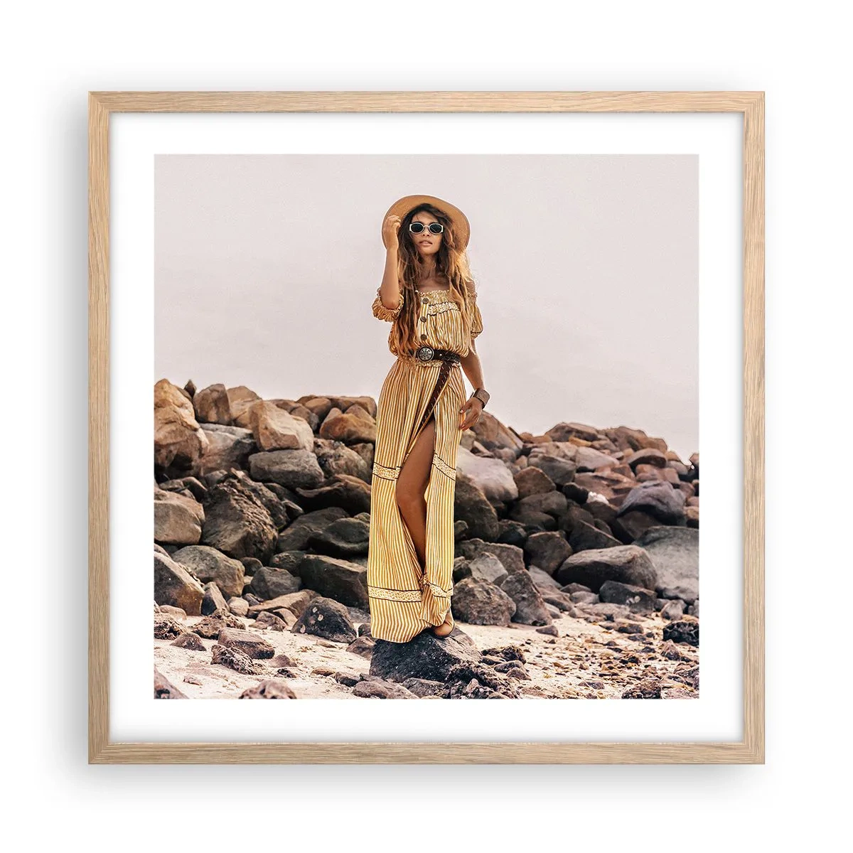 Poster în ramă de stejar deschis - Magia pietrelor - 50x50 cm