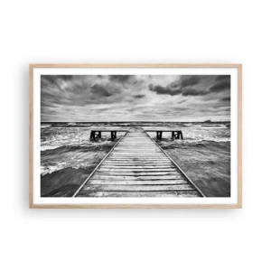 Poster în ramă de stejar deschis - Aștept ca vântul să fugărească... - 91x61 cm