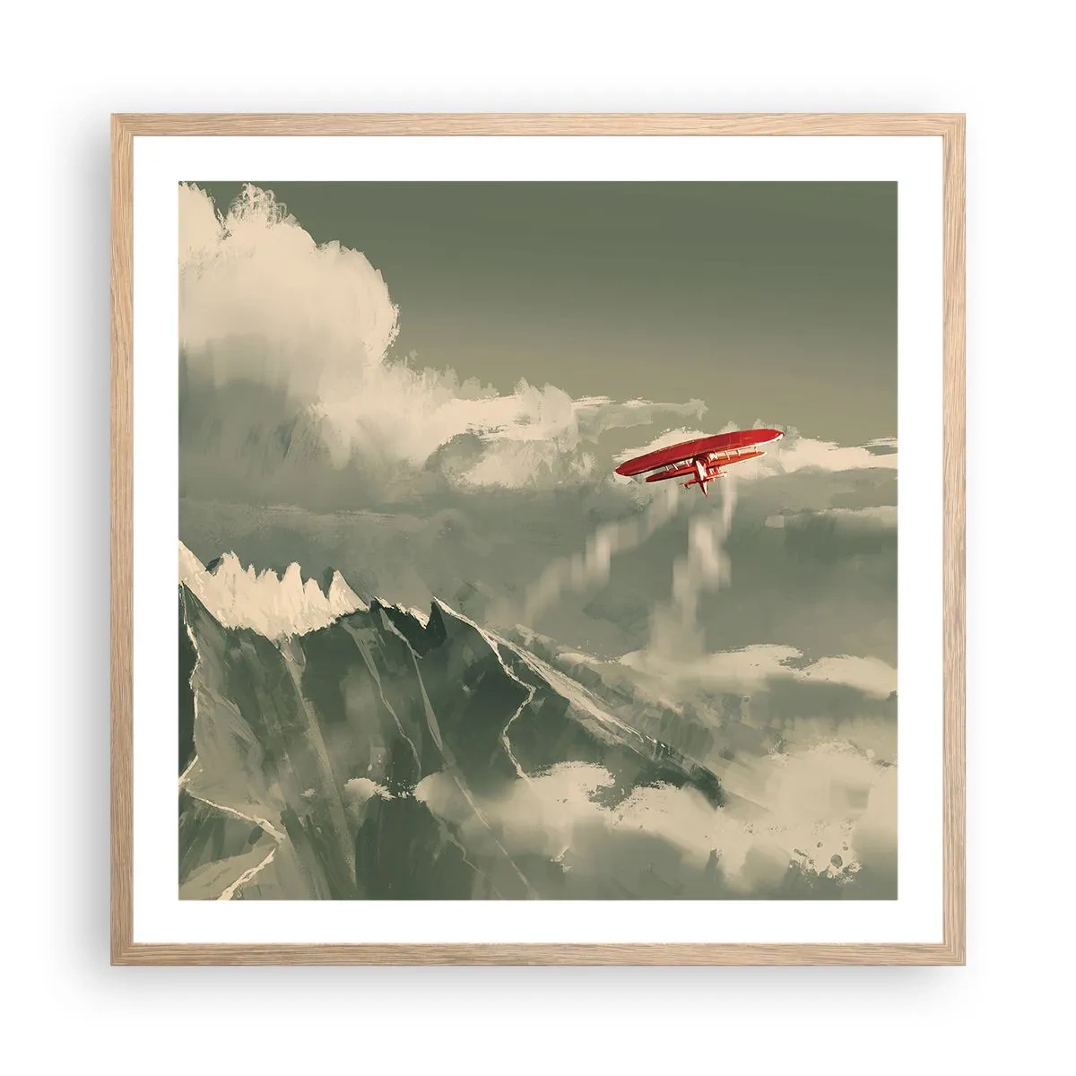 Poster în ramă de stejar deschis - Un pionier neînfricat - 60x60 cm