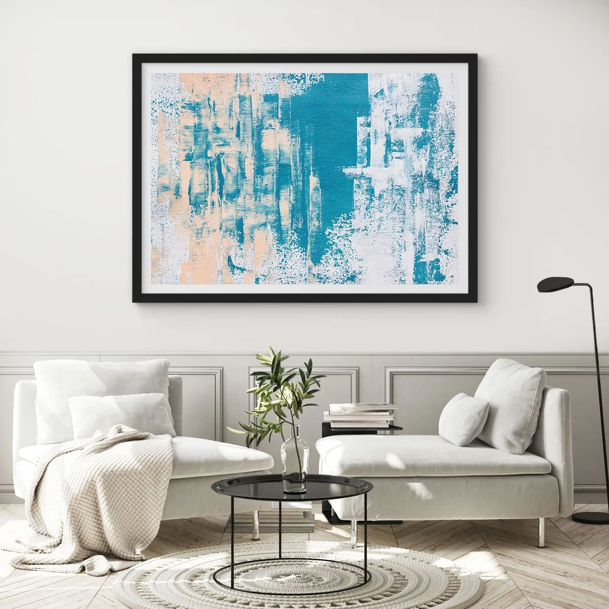 Poster în ramă neagră - Prin ţurţur de gheață - 100x70 cm