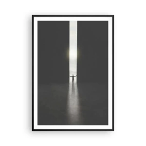 Poster în ramă neagră - Un pas spre un viitor luminos - 70x100 cm
