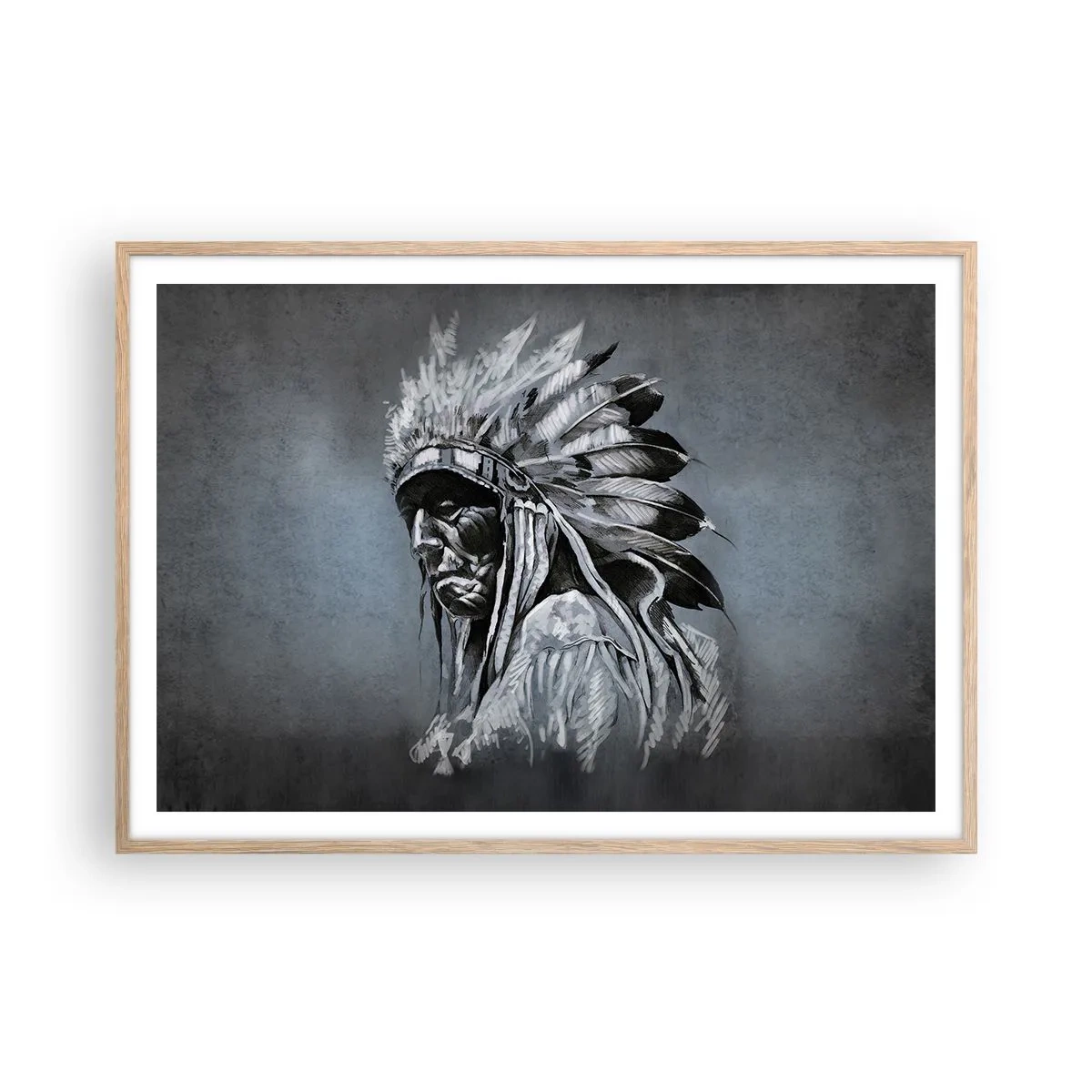 Poster în ramă de stejar deschis - Înapoi la rădăcini - 100x70 cm