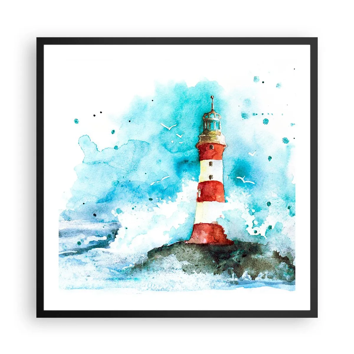 Poster în ramă neagră - Unitatea forțelor naturii - 60x60 cm