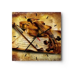 Ceas de perete - Ceas pe sticlă - Virtuozitate necesară imediat - 30x30 cm