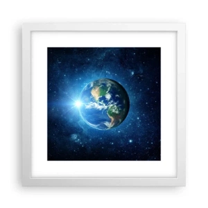 Poster în ramă albă - Suntem în ceruri - 30x30 cm