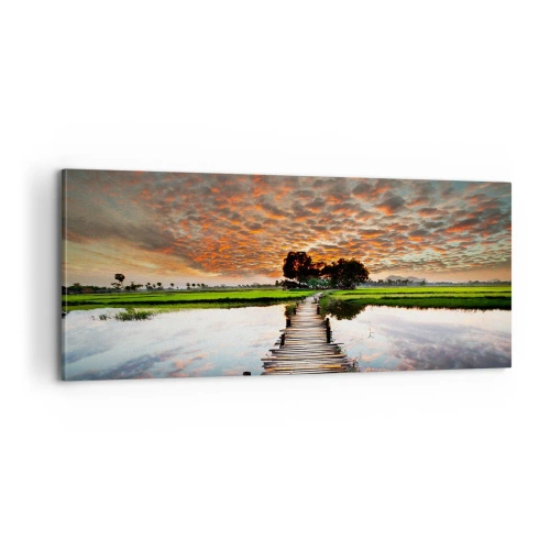 Tablou pe pânză - Întindeți brațele - respirați  - 100x40 cm