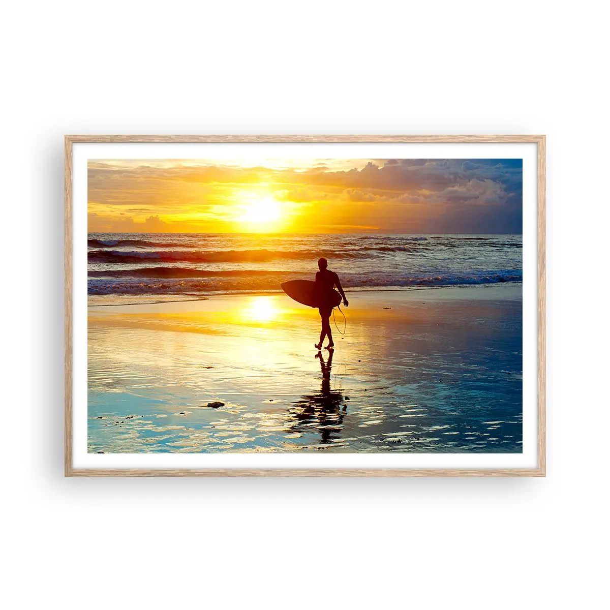 Poster în ramă de stejar deschis - Întoarcerea războinicului - 100x70 cm