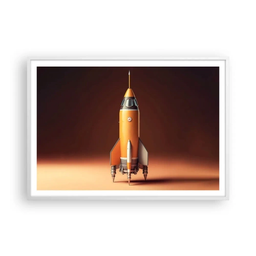 Poster în ramă albă - Totul începe cu un vis - 100x70 cm