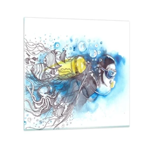 Tablou pe sticlă - Marele albastru - 30x30 cm