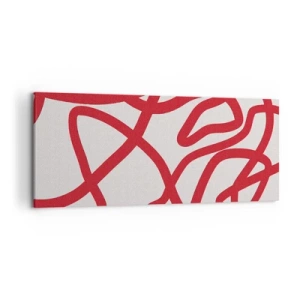 Tablou pe pânză - Roșu pe alb - 120x50 cm