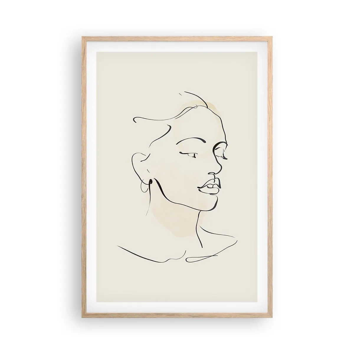 Poster în ramă de stejar deschis - Cu o linie sigură - 61x91 cm