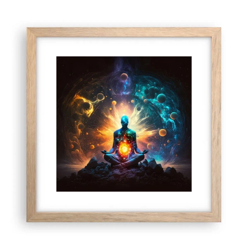 Poster în ramă de stejar deschis - Liniște cosmică - 30x30 cm