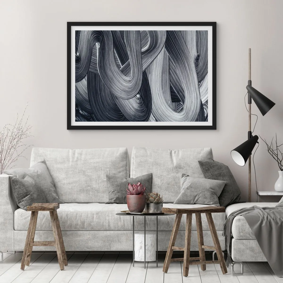 Poster în ramă neagră - Fluiditatea realității - 70x50 cm