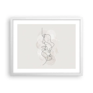 Poster în ramă albă - Încurcați într-o îmbrățișare - 50x40 cm
