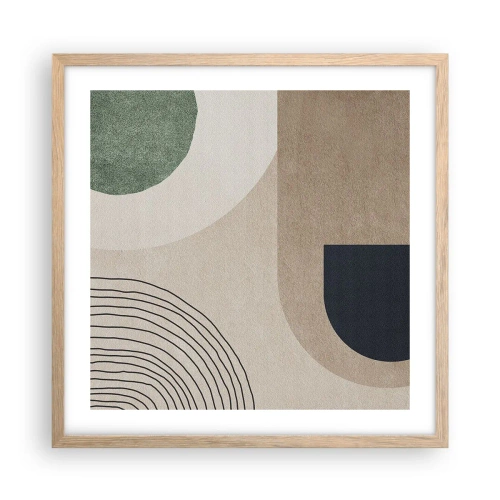 Poster în ramă de stejar deschis - Blândețea ovalului - 50x50 cm