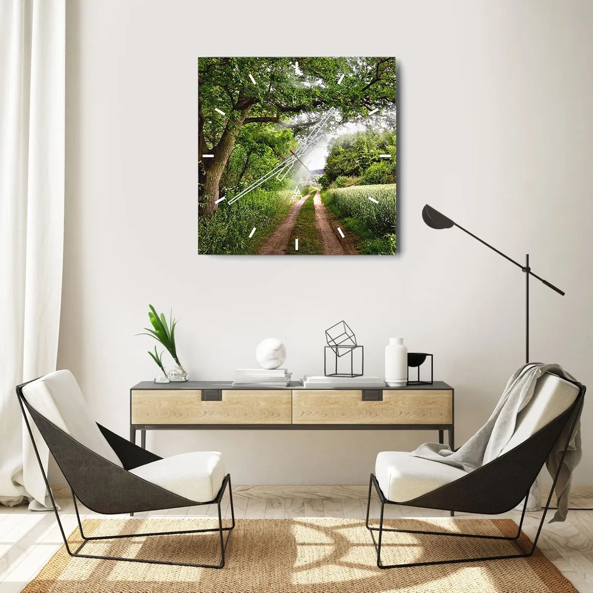 Ceas de perete - Ceas pe sticlă - Et in Arcadia ego - 30x30 cm