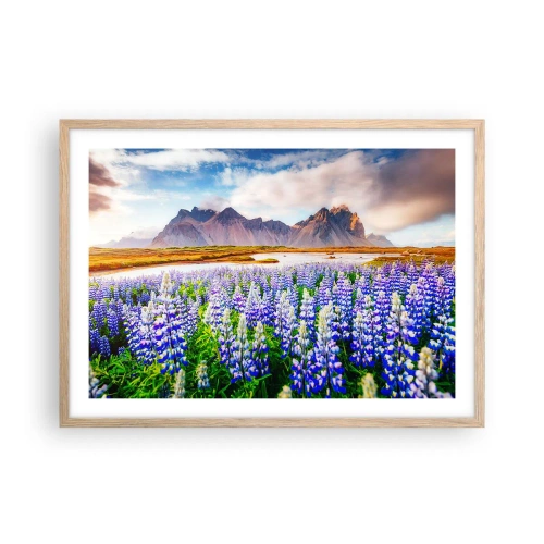 Poster în ramă de stejar deschis - Putere și severitate alături de blândețe - 70x50 cm