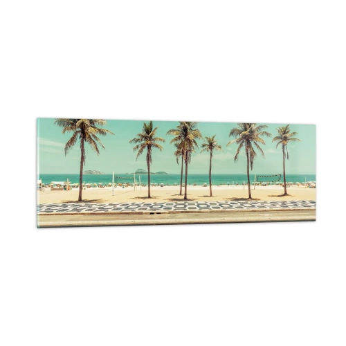 Tablou pe sticlă - La paza plajei - 90x30 cm