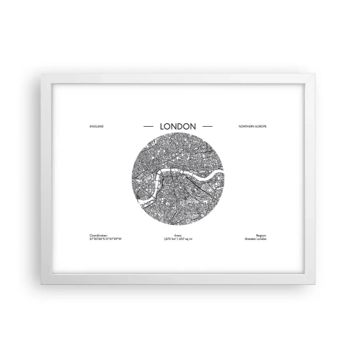 Poster în ramă albă - Anatomia Londrei - 40x30 cm