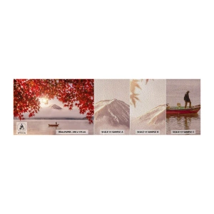 Mostră tapet Premium Sand - În stil japonez - Peisaj, Lac, Japonia - 100x30 cm