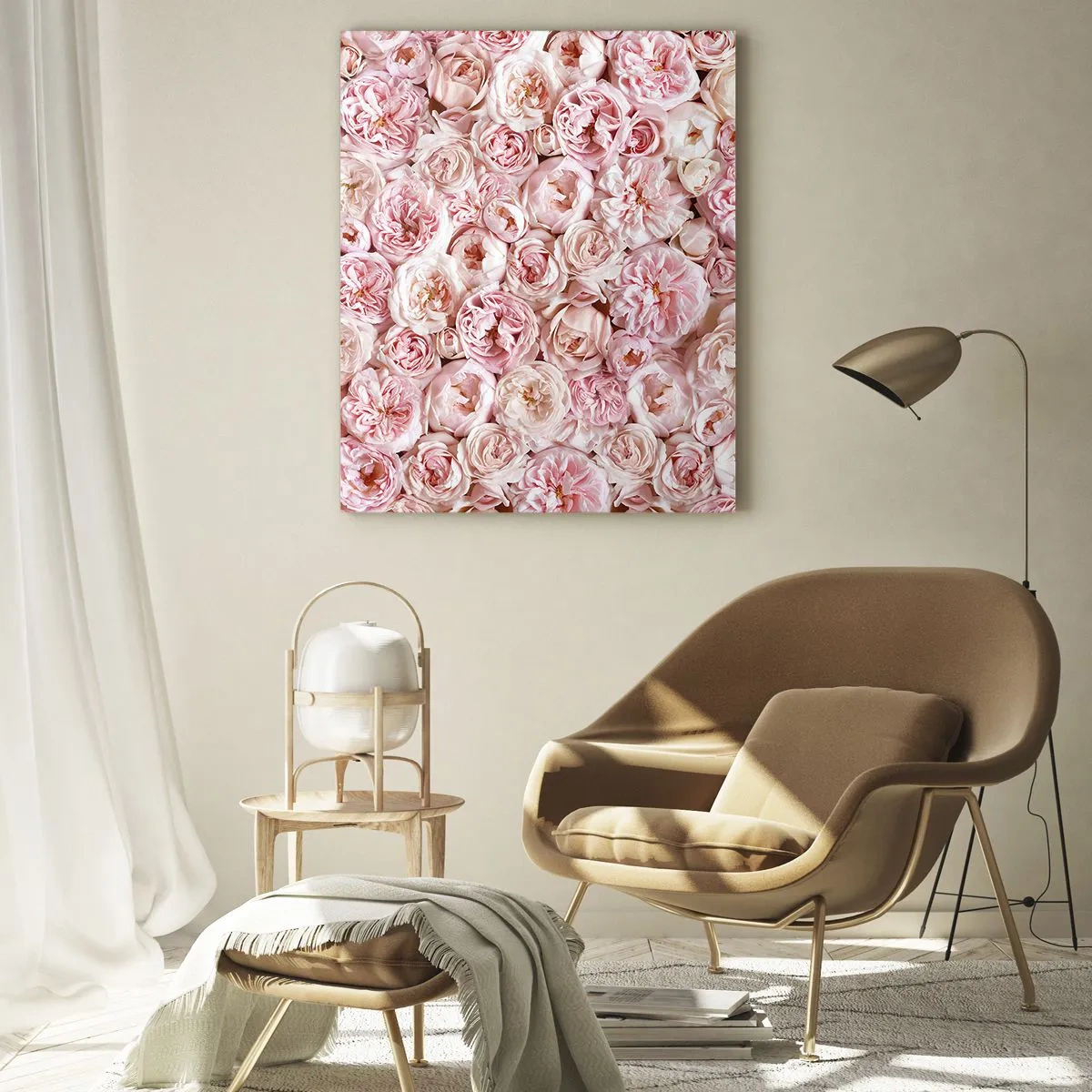 Tablou pe sticlă - Presărat cu trandafiri - 50x70 cm