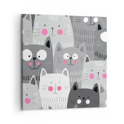 Tablou pe pânză - Lumea felină - 50x50 cm