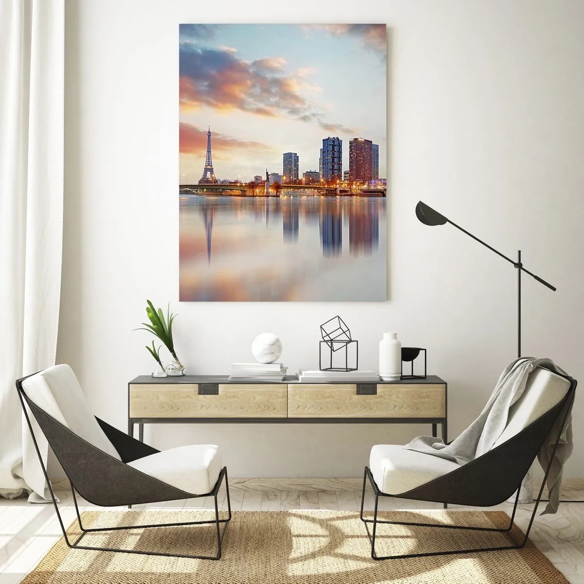 Tablou pe sticlă - Calmul monumental al Parisului - 50x70 cm
