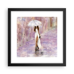 Poster în ramă neagră - În ploaia de liliac - 30x30 cm