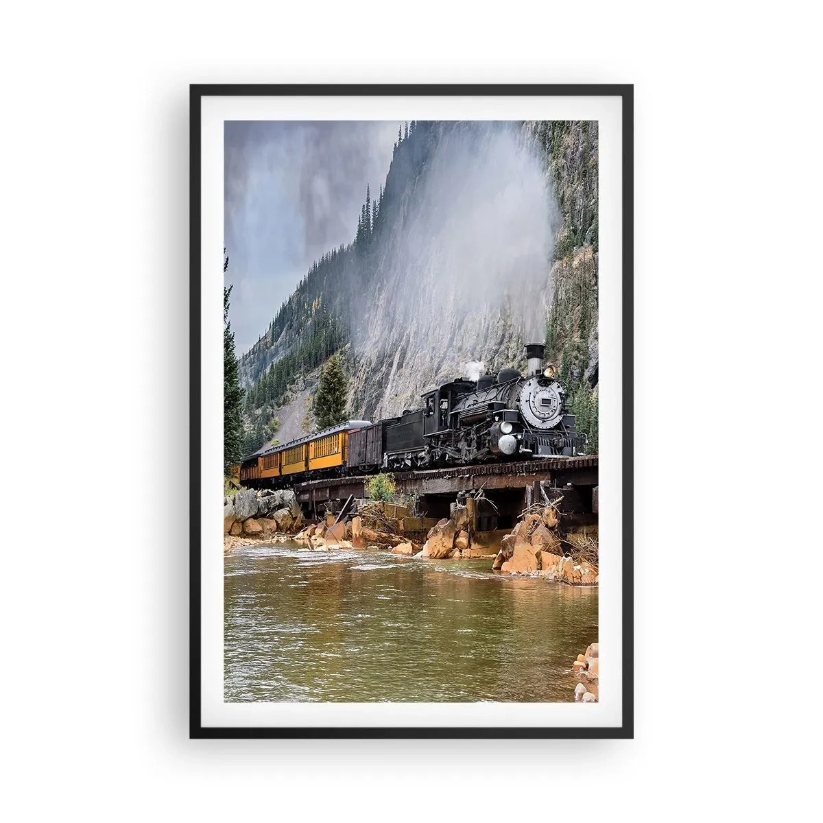 Poster în ramă neagră - Și încotro? Unde? - 61x91 cm