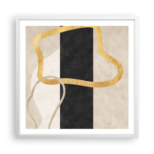 Poster în ramă albă - Forme înbuclite - 60x60 cm