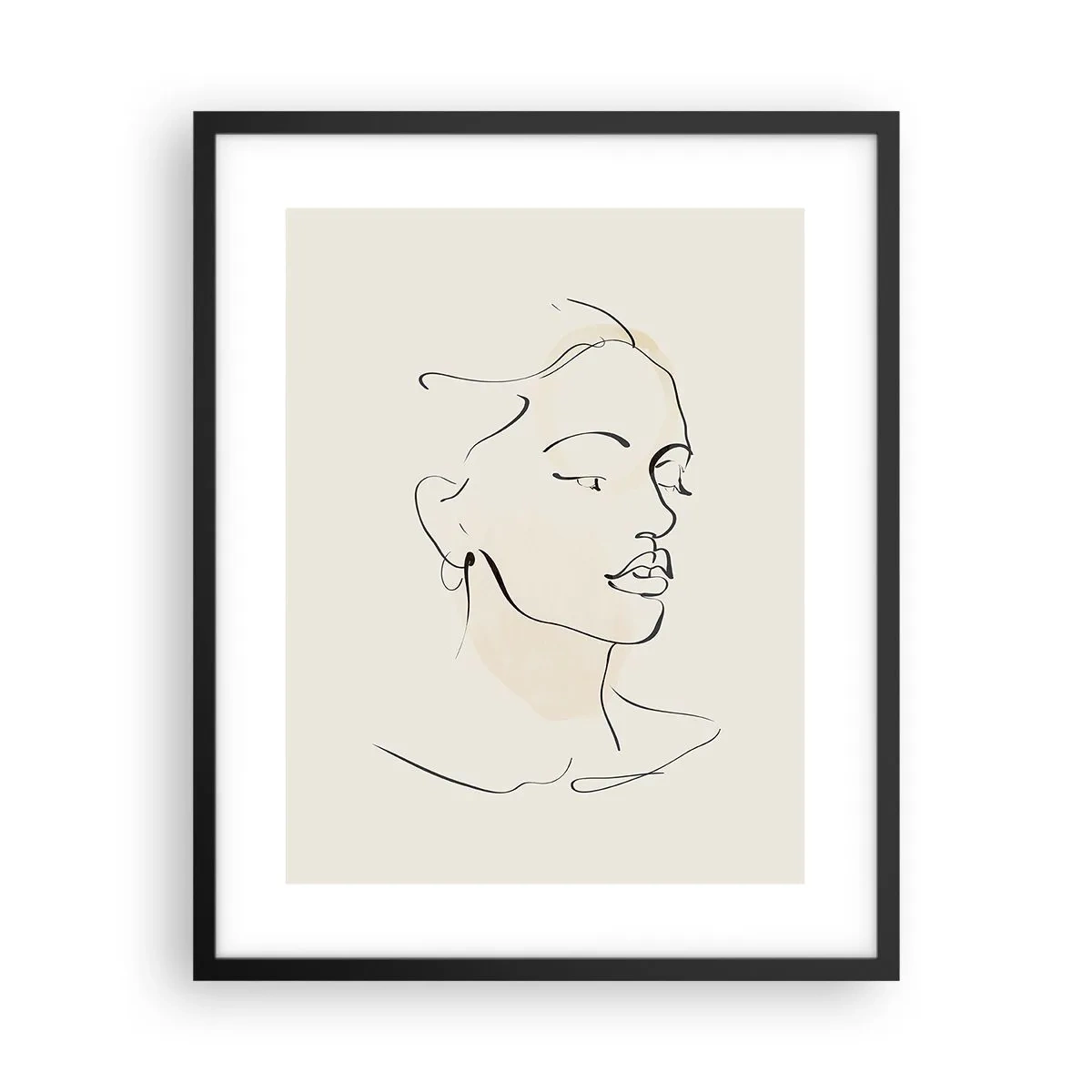 Poster în ramă neagră - Cu o linie sigură - 40x50 cm