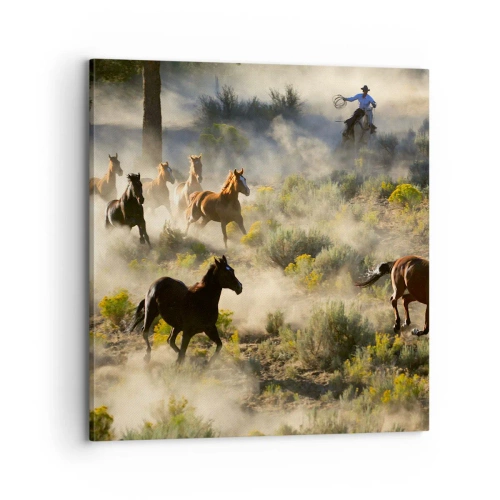 Tablou pe pânză - Rivalitatea - libertate sau putere masculină? - 70x70 cm