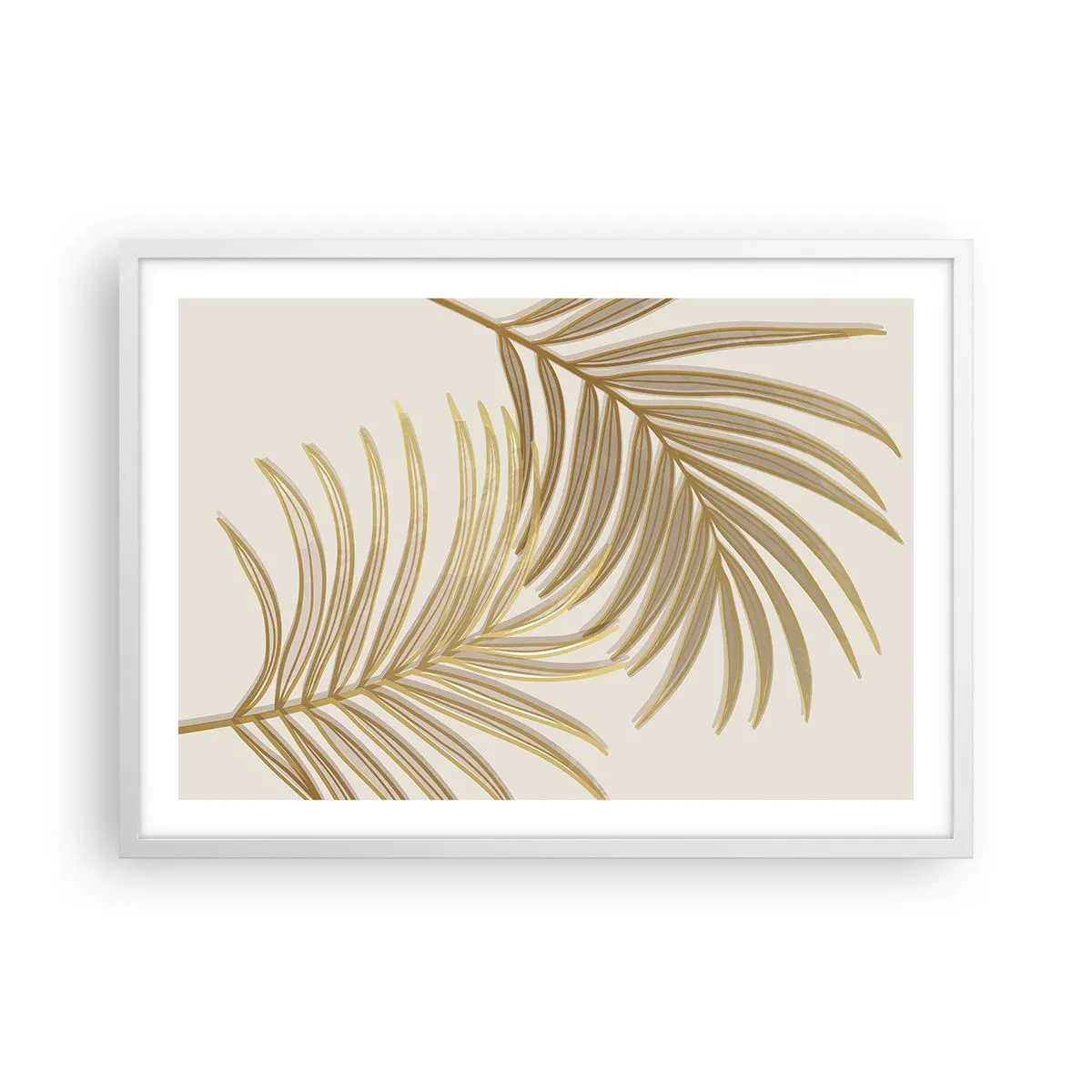Poster în ramă albă - Palmier de aur! - 70x50 cm