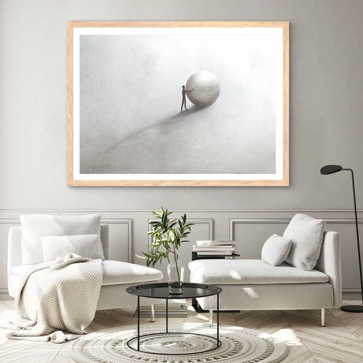 Poster în ramă de stejar deschis - Jocul vieții - 50x40 cm