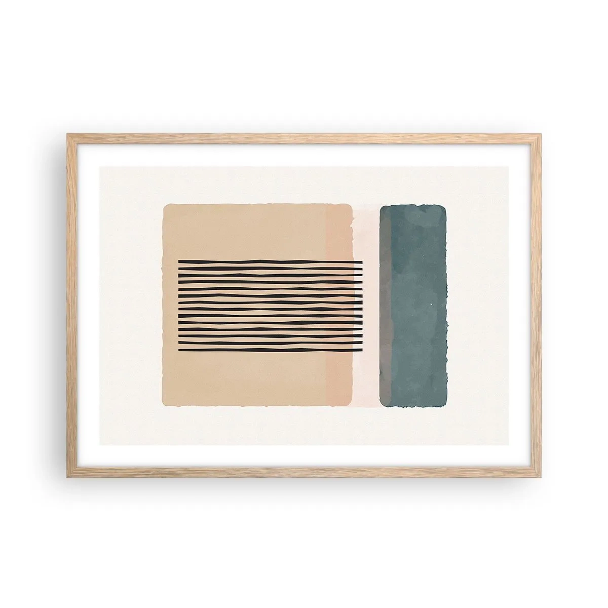 Poster în ramă de stejar deschis - Totul este în regulă - 70x50 cm