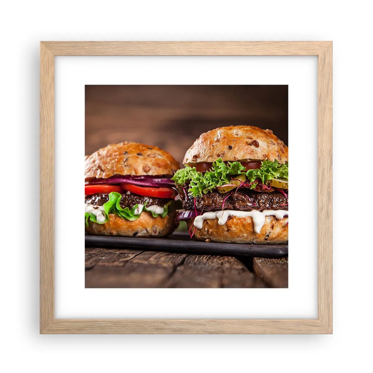 Poster în ramă de stejar deschis - American dream - 30x30 cm