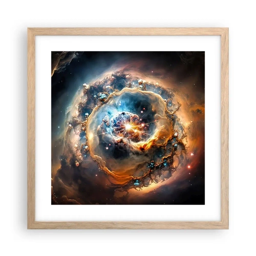 Poster în ramă de stejar deschis - Început - 40x40 cm