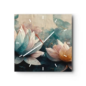 Ceas de perete - Ceas pe sticlă - Stele de lac - 30x30 cm