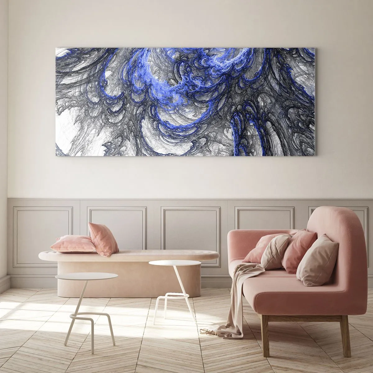Tablou pe sticlă - Nașterea unui val - 100x40 cm